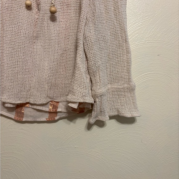 Zara Cream Textured Blouse with Rope Accents - Picture 8 of 9